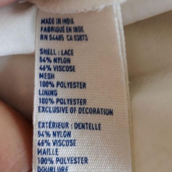 AEO Top Illusion Boho Romantic‎ Sweetheart Lace Neckline Sleeveless Cream Sz XS - Picture 12 of 12